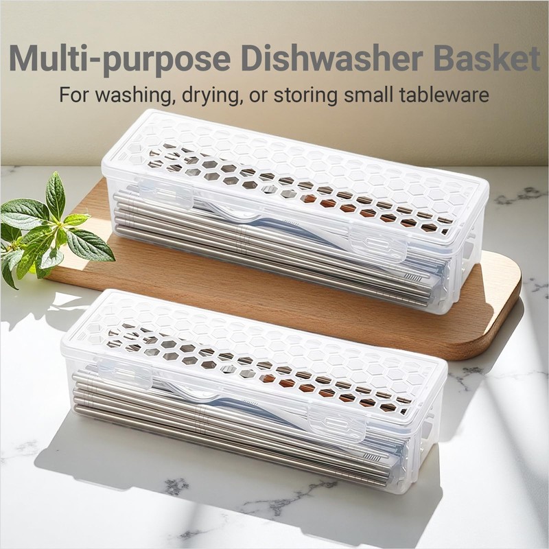 Keiwhsly Dishwasher Basket for Small Items, Dishwasher Silverware Holder for