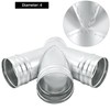 QWORK 4-Way Duct Splitter, 45° 4" Branch Metal Duct Connector