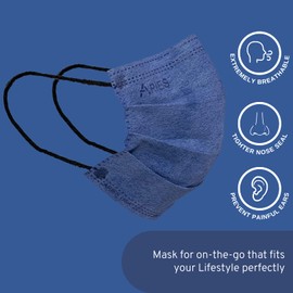 Aries 5 Pack Of Breathable Face Masks With Powerful Filtration - Wear For 40 Hours - Non-Clinical Aesthetic With Flexible Nose Wire