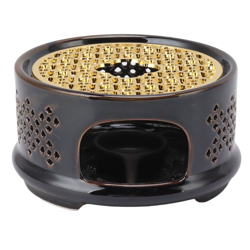 Teapot Warmer Tea Coffee Warmer Base Ceramic Heater with Spoon
