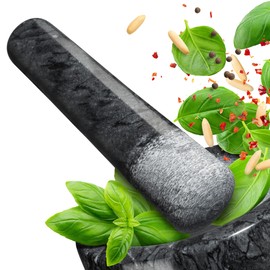 madeco Replacement Pestle Marble 16 cm Stone Pestle Black Polished Pestle for Mortar Single (without Mortar) Spices, Herbs, Nuts Grinding