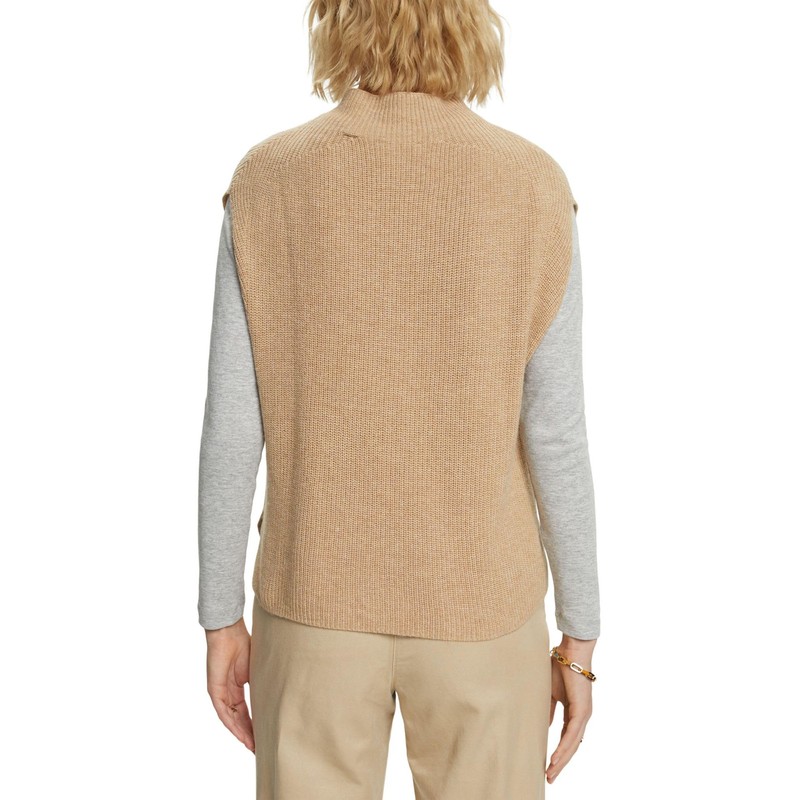 ESPRIT Women's Sweater Vest, 289/Sand 5