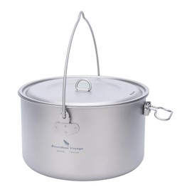 Boundless Voyage 2900ml Camping Pot Titanium Pot with Lid Folding Bail Handle Camping Hiking Picnic Ultralight Portable Cookware 2045C