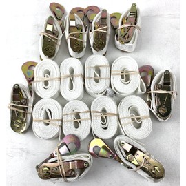 Eight (8) Pack of 1.5" x 14' Ratchet w/1.5 Twisted Snap Hook & Loop on end, for Tents and Camping Equipment, Outdoor inflatables!