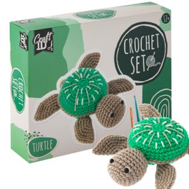 Craft ID Turtle Crochet Set | Amigurumi Set | Crochet Pack | Crochet Hook Set Children and Adults | Crochet Packages Cuddly Toys | Crochet Set Animals | Experienced Crocheters | Crochet Kit