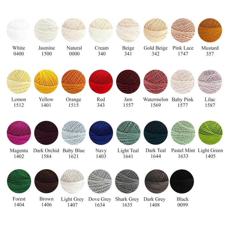 Cotton Crochet Yarn Size 20, Fine Thread (908yd / 830m),