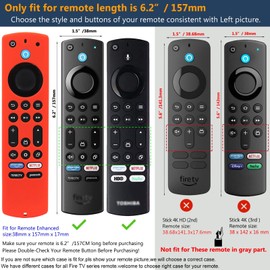 Pinowu Silicone Remote Case (2pcs) for Fire TV Stick 4K Max (2nd)/ Insignia/Pioneer/Omni (QLED) Series Fire TV Alexa Voice Remote Enhanced w/Lanyard (Red,Blue)