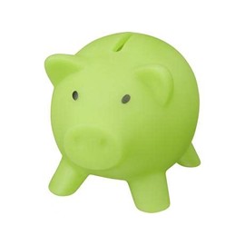 Soft Body PVC Piggy Bank in Vibrant Colours - Novelty Money Box for Children with Lid - Lightweight and Durable - Lime Green