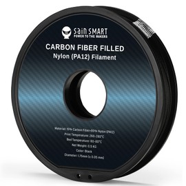 SainSmart ePA12-CF Filamento de nailon de fibra de carbono de 1,75 mm, 0,5 kg, precisión dimensional +/- 0,05 mm, negro