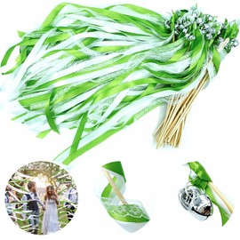 Pack of 50 Wedding Walls with Bell, Rods with Wedding Ribbons and 100 Bells, Wedding Streamers for Weddings, Birthdays, Christmas, Party and Other Holiday Parties