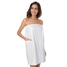 SIORO Bath Shower Wrap Robe Body Towel Wraps Spa Gym Pool Travel Bath Towels with Adjustable Closure & Pockets