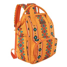 Wrangler Western Diaper Bag Aztec Backpack Organized Daypack-Cowgril Fashion:_Mustard Yellow