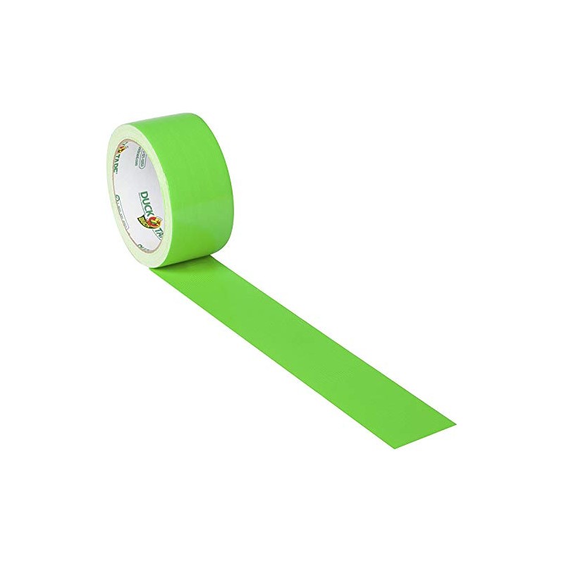 Duck 1265018 Color Duct Tape Neon Lime Green, 1.88 Inches