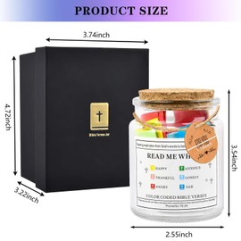 deegbbyi Bible Verses Jar, 90 Pieces Bible Verse Cards, Prayer Jar with Bible Verses, Unique Prayer Glass, Reusable Hope Glass, for Emotions and Feelings (English Version)