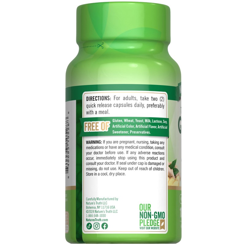 Nature's Truth Ginger Root Capsules | 1,500mg | 100 Count