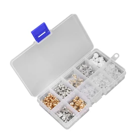Earring Backs, 10 Styles, Metal, Rubber, Plastic Secure Earring Stoppers, Round, Butterfly Shapes, Earrings Accessories Set, 460 Pieces