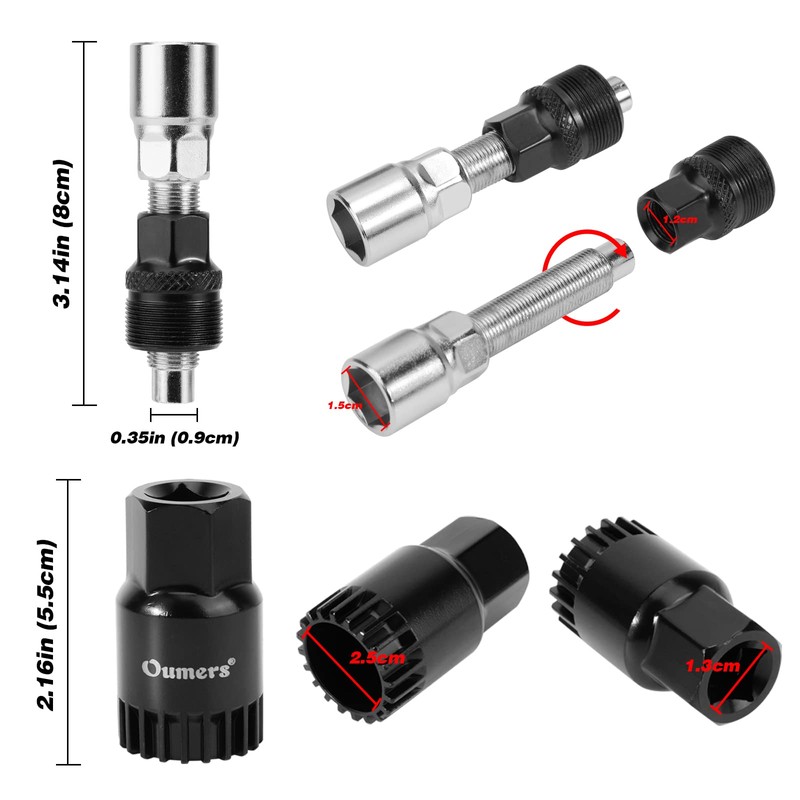 Oumers Bicycle Crank Extractor Set, Bicycle Crank Puller + Bicycle