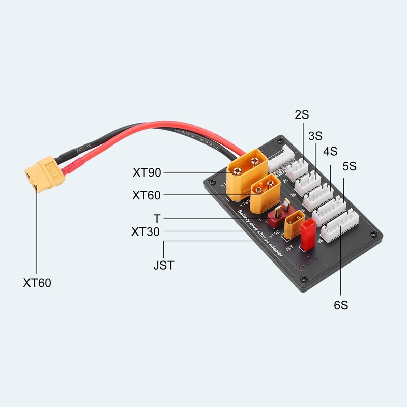 Walfront Parallel Charging Board Balanced Charging Plate Adapter ///JST/T Plug