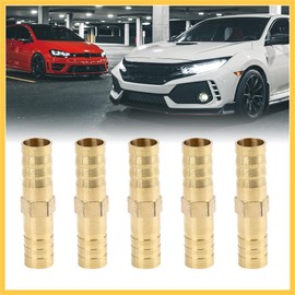 REPAIROCK 10mm Brass Barb Hose Fitting Straight Joiner for Air Water Oil 5pcs Auto Replacement Parts