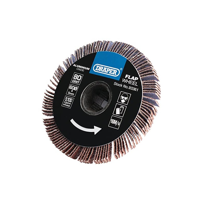 Draper 93361 80 Grit Aluminium Oxide Flap Wheel (5 x