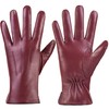 alqqas Winter Fashion Leather Gloves for Women, Warm Cashmere Lining