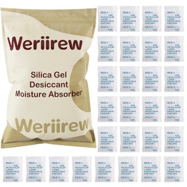 Weriirew Oil Resistant Silica Gel Sachets Food Grade Desiccant 150 Packs, Moisture Absorber, Dehumidifier Bags for Food, Coffee, Bread, Clothes, Shoes, Medicines