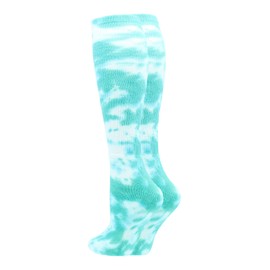 Tie Dye Multisport Tube Socks (Teal/White, Small)