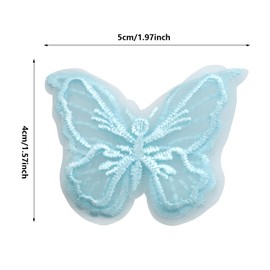 ZZHXSM 20PCS Double Embroidery Lace Butterfly Patch Butterfly Decorative Applique Patch Clothing Accessories Jewellery Accessories for Decorative Brooch Bouquet Gift Basket Hat Backpack Blue