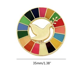 vsilay Peace Dove Pattern Lapel Pin United Nations Brooch With 17 Colors Sustainable Development Goals Badge Clothes Decoration