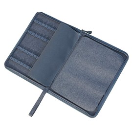 48 Slots Gray Fountain Pen Case, Canvas Pen Holder Display Pouch Bag Storage Large Capacity Water Resistant