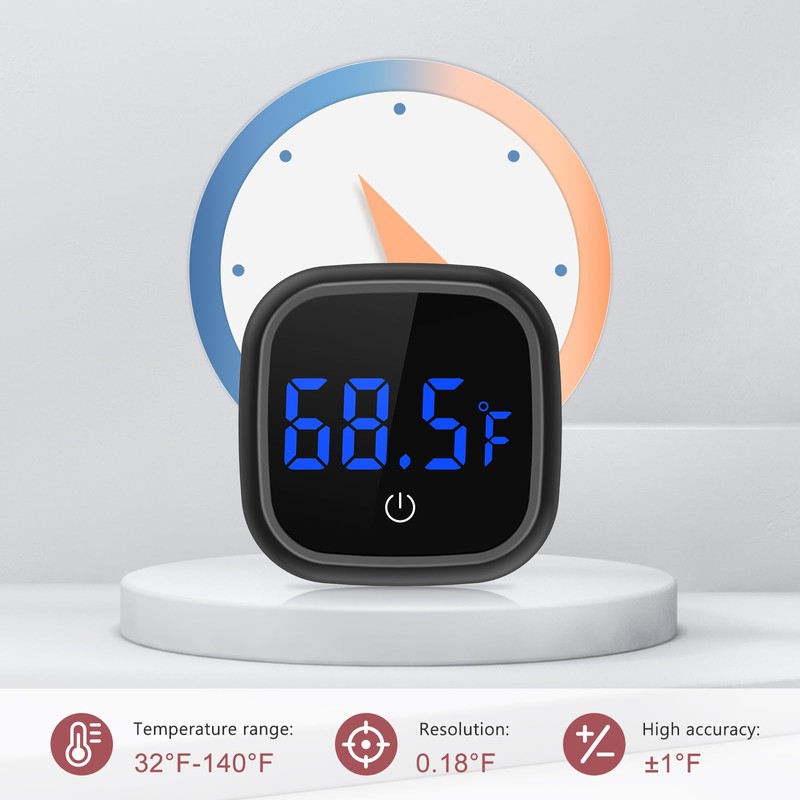 LOFICOPER LED Digital Aquarium Thermometer, Wireless Stick-on Fish Tank Thermometer
