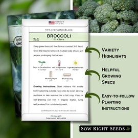 Sow Right Seeds - Di Cicco Broccoli Seeds for Planting - Non-GMO Heirloom Packet with Instructions to Plant an Outdoor Home Vegetable Garden - Great for Salads - Abundant Harvest (1)