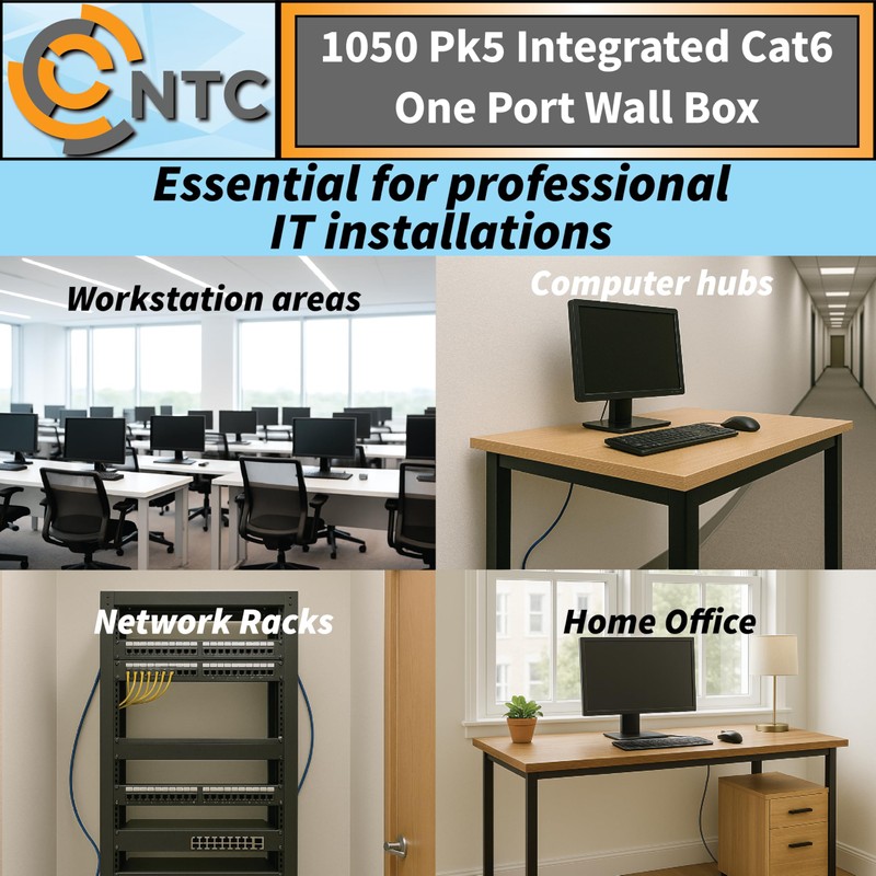 1050 Pk5 Integrated Single Port Cat6 Wall Mounted Box -