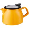 FORLIFE Bell Ceramic Teapot with Basket Infuser, 16-Ounce/470ml, Mandarin