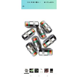 CAR HAPPIGO 8Pcs 2.2Bar 32PSI Car Tire Pressure Monitor Valve Stem Caps Sensor...