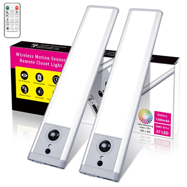 VK Under Cabinet Lights,37 LED Motion Sensor Light Indoor,Magnetic Dimmable