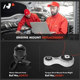 A-Premium Engine Motor Mount and Torque Strut Mount Kit Compatible with Ford Fusion 2006-2009 & Lincoln Zephyr 2006 & Mercury Milan 2006-2009, 2.3L 3.0L, 2-PC Set, Replace# 6E5Z6038DF, 8E5Z6068A