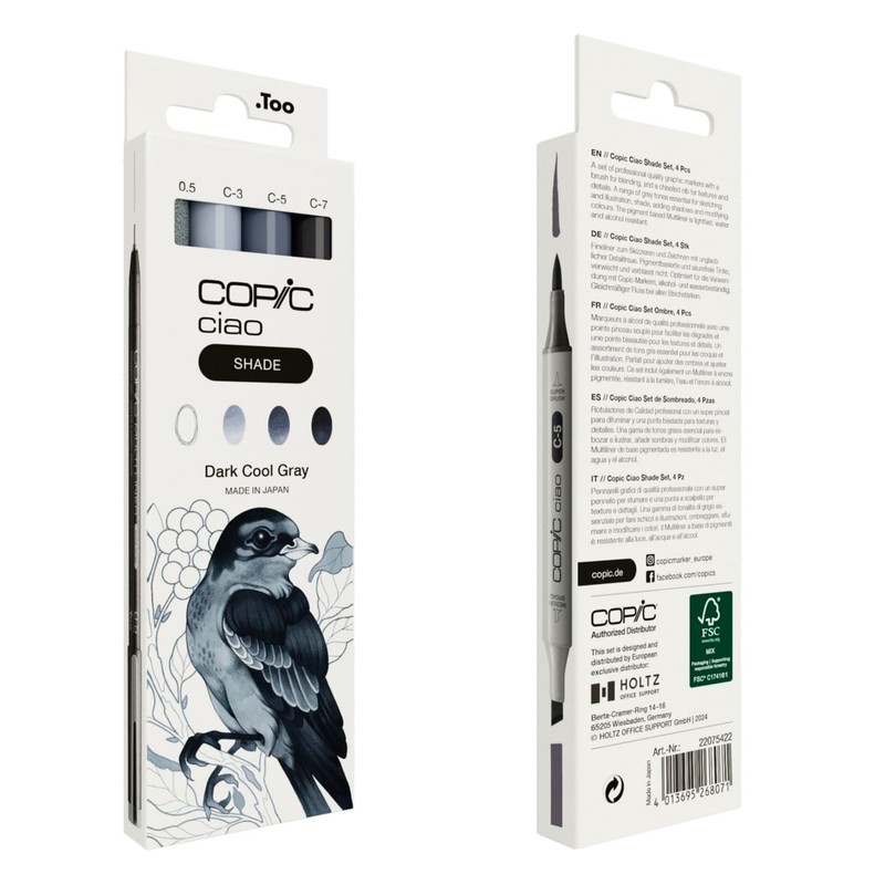 Copic Ciao Shade Set Dark Cool Grey, 3 Twin Markers