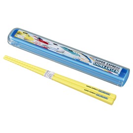 OSK HS-11 Lunch Box for Lunch Box with Quote Lid and Chopsticks Case Set, Shinkansen (Chopsticks, 6.5 inches (16.5 cm), Sliding, Made in Japan, Dishwasher Safe, Blue