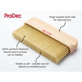 ProDec PBPH001 Synthetic Filament Paperhanging Brush for Fast Efficient Smoothing and Air Bubble Removal with Wallpaper, Lining Paper, Vinyl, Anaglypta, Woodchip and Other Wall Coverings, 9" 225mm