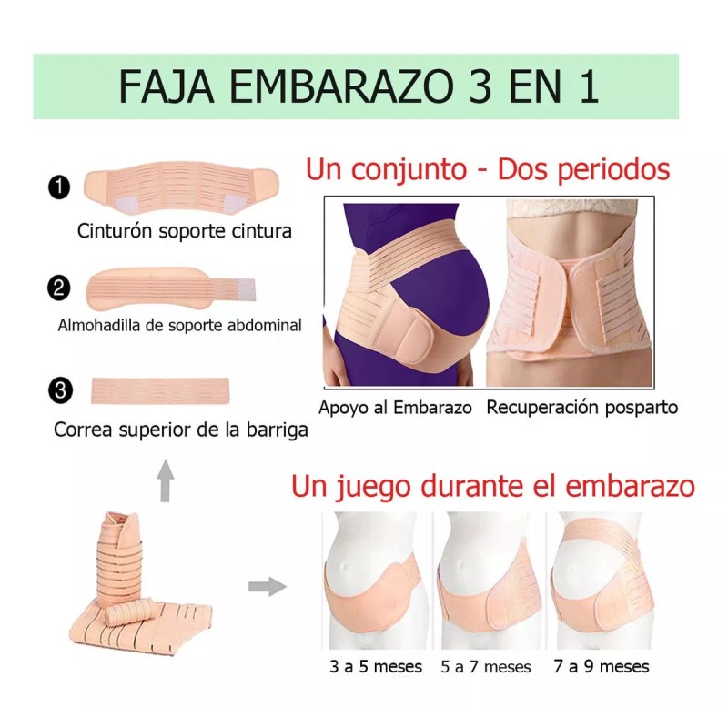 DaraBaby Faja Para Embarazada Maternidad Soporte Embarazo 3 En 1