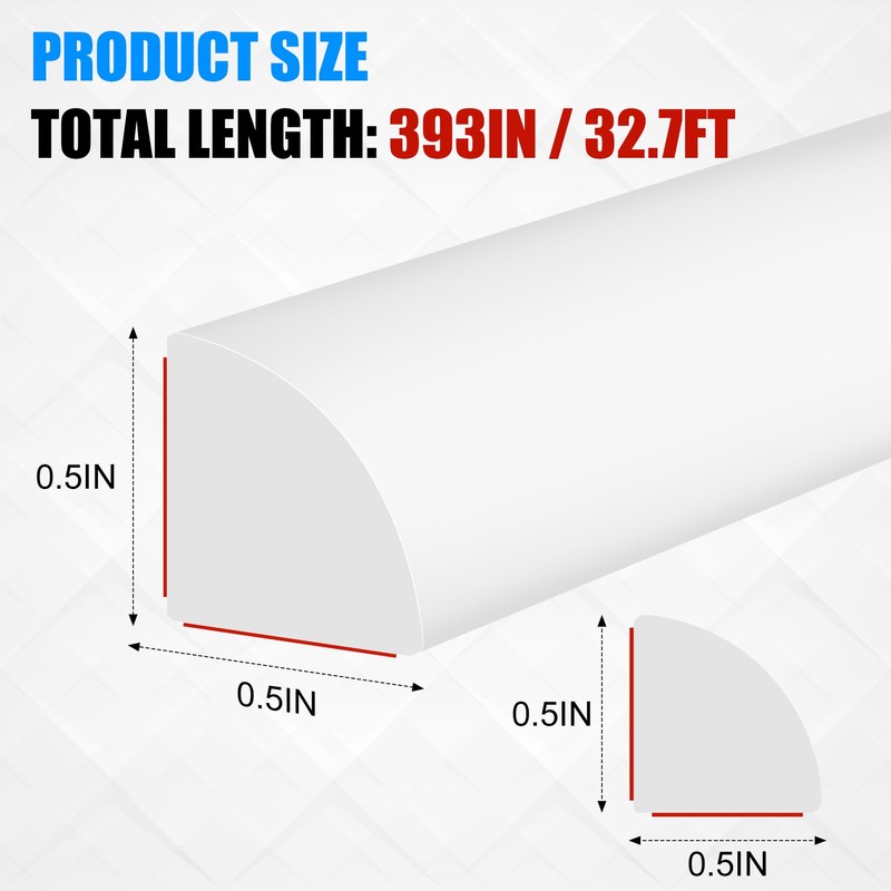 MYFAMIREA Flexible Quarter Round Molding 393 Inch Peel and Stick