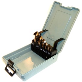 Countersink Set 6.3-20.5 mm 6-Piece HSS-E Co5 for Stainless Steel VA Non-ferrous Metals Countersink Drill / Deburring Tool 90° in Accordance with DIN 335 Premium Quality PeTools