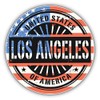 Los Angeles City USA Flag Grunge Stamp Keychain Black Premium