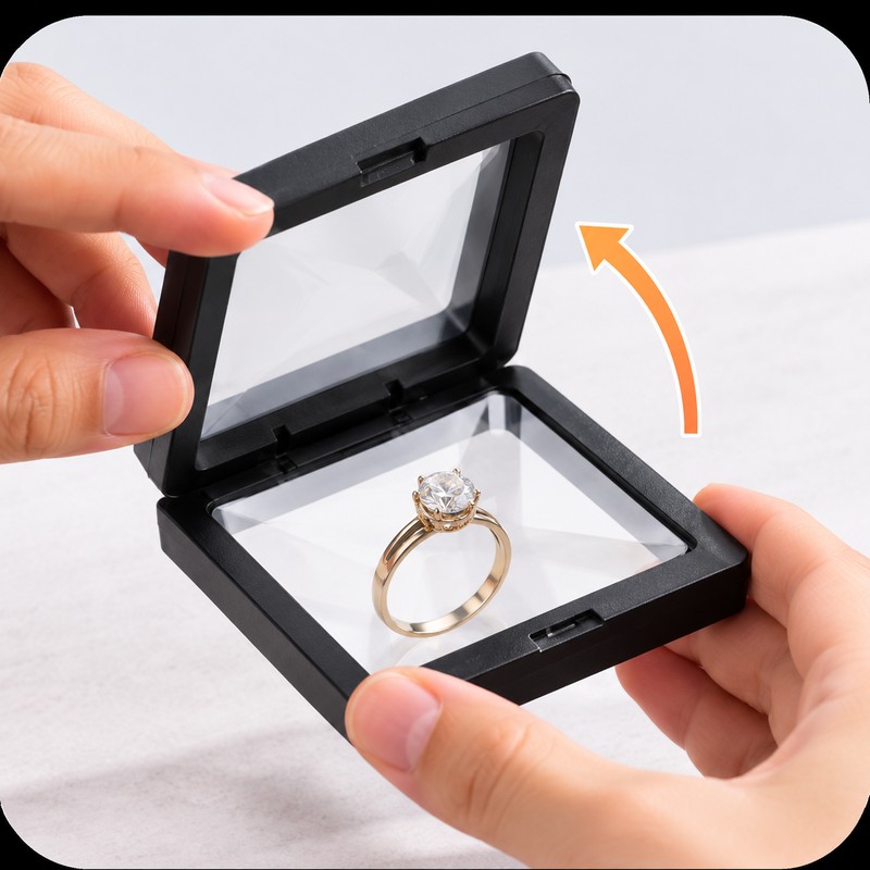 Clear Floating Display Cases for Jewelry, Coins, Gemstones & Collectibles
