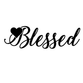 Bargain Max Decals Blessed Heart Decal Notebook Car Laptop 5.5" (Black)