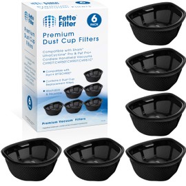 Fette Filter - XFTRCH900 Dust Cup Filter Compatible with Shark UltraCyclone Pro & Pet Pro+ Cordless Handheld Vacuums CH901, CH950, CH951, CH951C. Compare to Part # XFTRCH900 (Pack of 6)