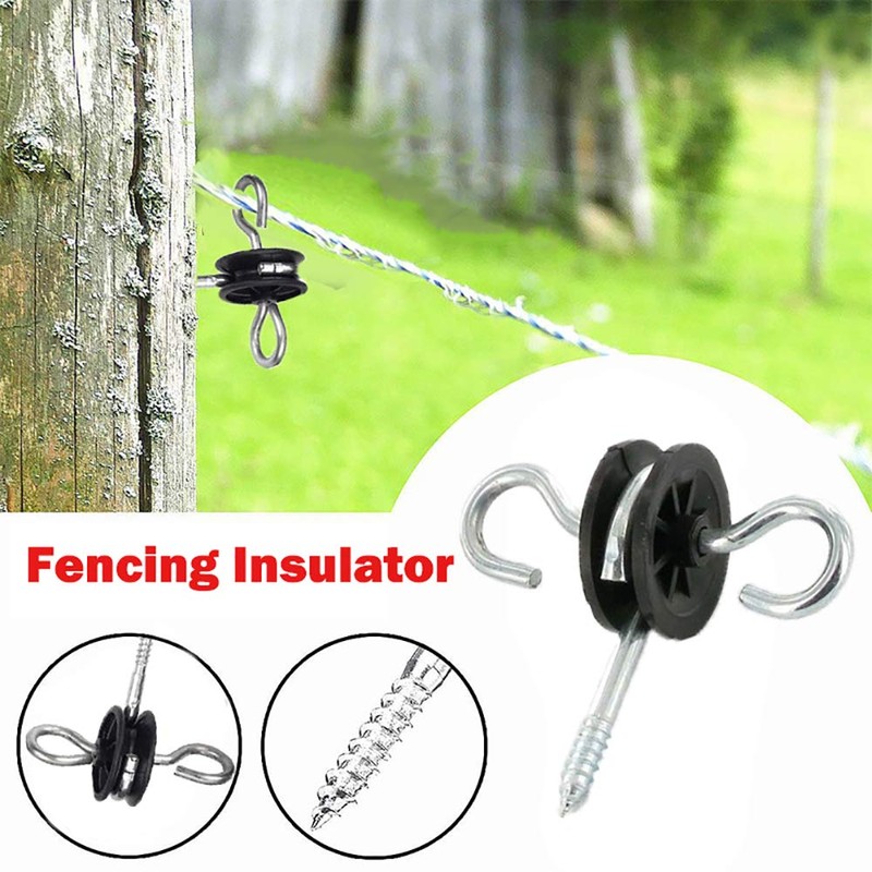 T&F tooloflife 5pcs Electric Fence Gate Handle Insulators Anchors Tape