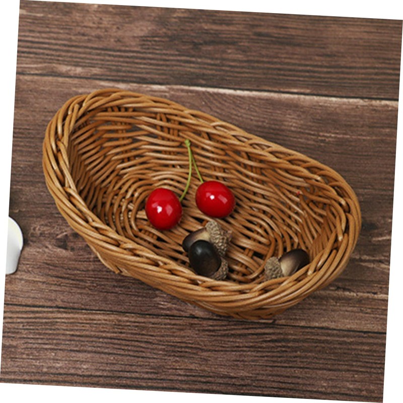 Ciieeo 1Pc Mini Decorative Basket Handmade Weaving Props for Easter
