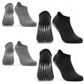 Occulto Yoga socks for men and women with nubs (2-4 pairs), yoga socks, stopper socks, women men, non-slip socks, Pilates, black, 43-46